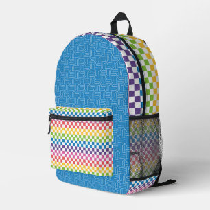 SAC À DOS IMPRIMÉ MOTIFS GÉOMÉTRIQUES COULEUR BRILLANTE