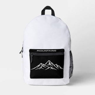 Sac À Dos Imprimé Mountains Graphic Backpack - Outdoor Hiking Print