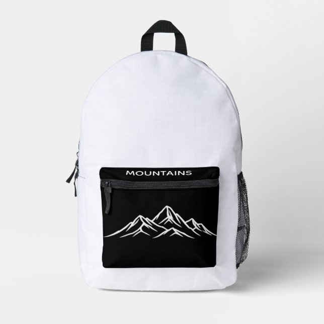Sac À Dos Imprimé Mountains Graphic Backpack - Outdoor Hiking Print (Recto)