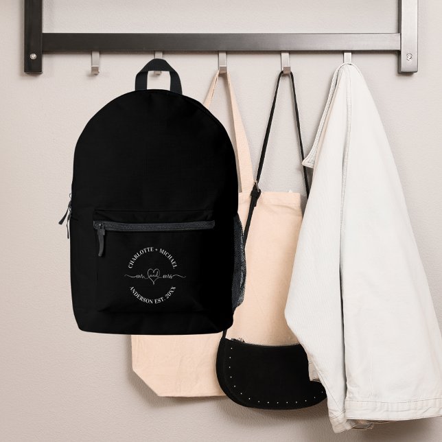 Sac À Dos Imprimé Mr. mrs black white newlyweds (Créateur téléchargé)