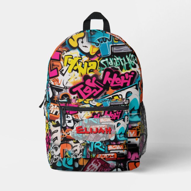 Sac À Dos Imprimé Mur de graffiti urbain (Recto)