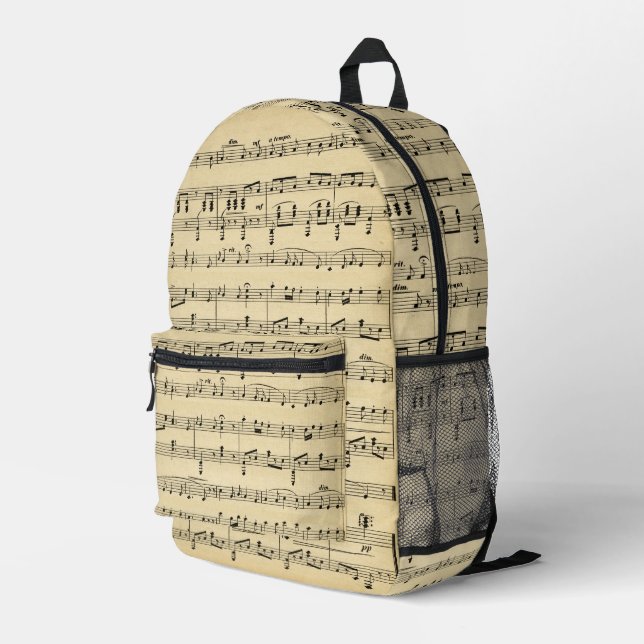 Sac À Dos Imprimé Musique Antique Sheet (Coin arrière droit)