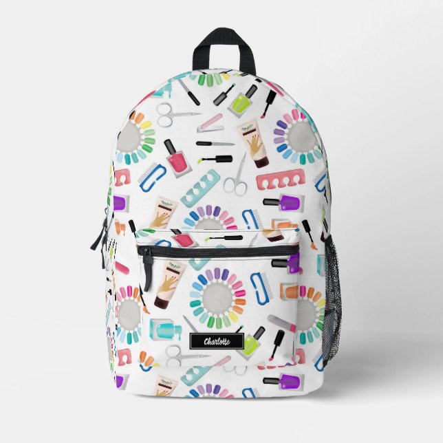 Sac À Dos Imprimé Nails Manicure Pedicure Beauty Makeup Custom Name (Recto)