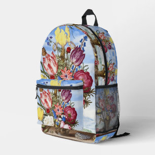 Sac À Dos Imprimé Nature morte florale de l'Âge d'or néerlandais vin