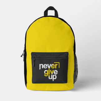 Sac À Dos Imprimé Ne jamais abandonner Typographie motivante en détr