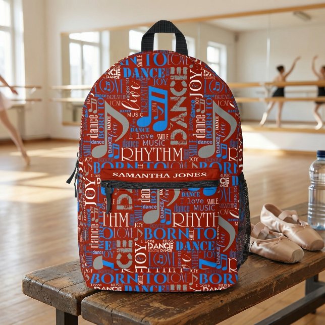 Sac À Dos Imprimé Née pour danser Bleu/Blanc/Toute Couleur ID277 (Créateur téléchargé)