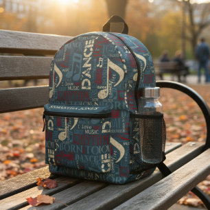 Sac À Dos Imprimé Née pour danser Bleu/Rouge/Or ID277