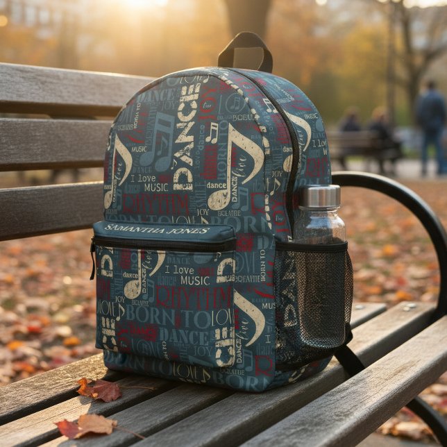 Sac À Dos Imprimé Née pour danser Bleu/Rouge/Or ID277 (Créateur téléchargé)