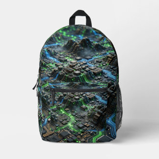 Sac À Dos Imprimé Neon Circuit Flow Backpack