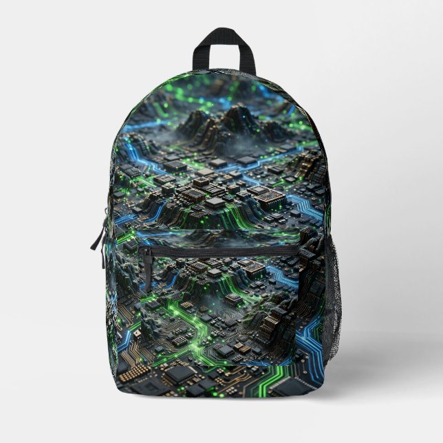 Sac À Dos Imprimé Neon Circuit Flow Backpack (Recto)