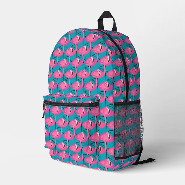 Sac À Dos Imprimé Néon Flamingos (Coin arrière droit)