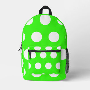 Sac À Dos Imprimé Neon Green Blanc Grand Pois