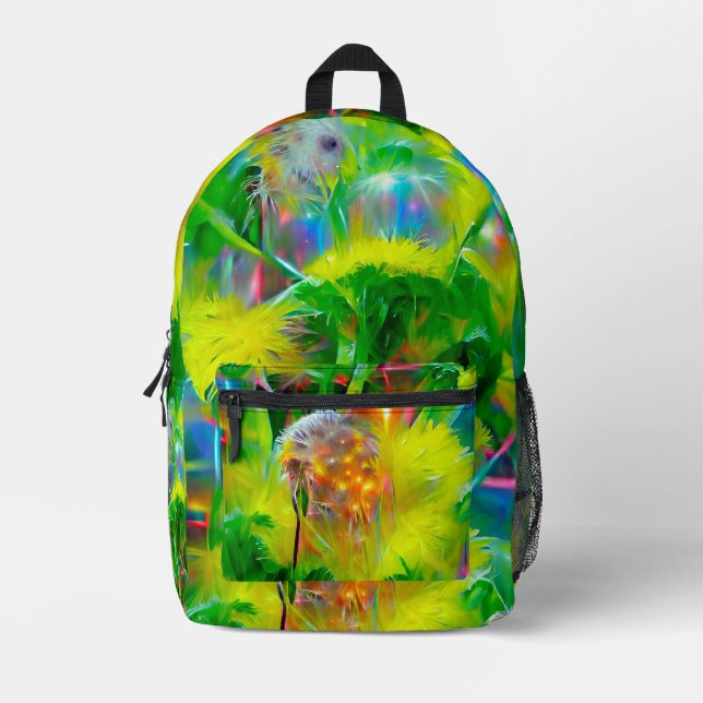 Sac À Dos Imprimé Neon Llow Dandelions dans Dream Garden (Recto)
