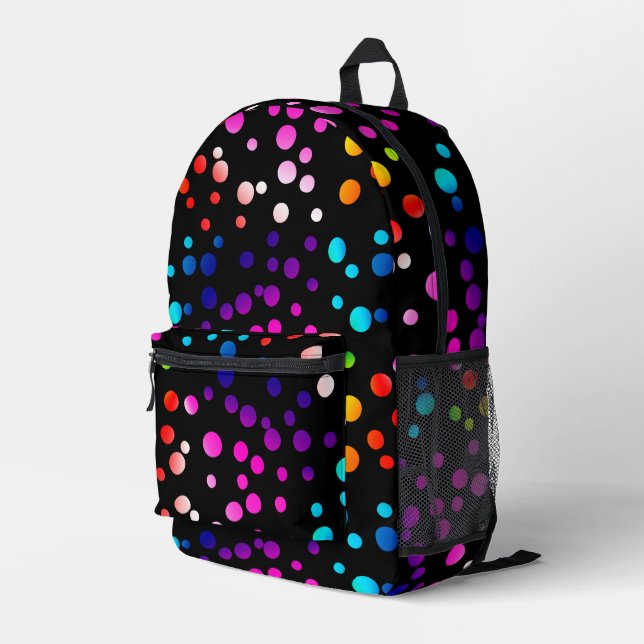 Sac À Dos Imprimé Neon Polka Dotson Black (Coin arrière droit)