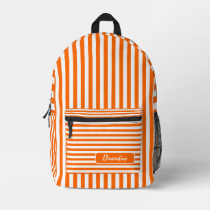 Sac À Dos Imprimé Neon Sunset Orange et Blanc Vintage Nom trié
