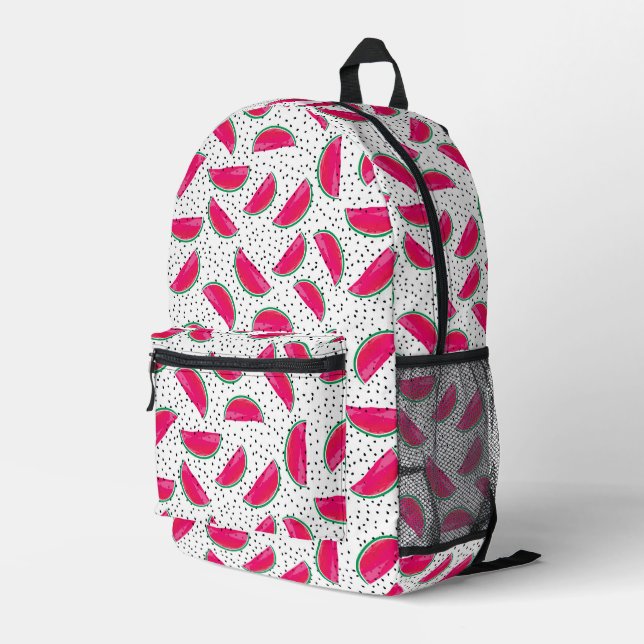 Sac À Dos Imprimé Neon Watermelon sur le Motif des semences (Coin arrière droit)