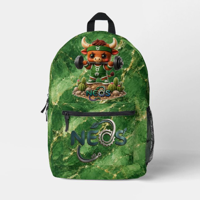 Sac À Dos Imprimé Neos Zodiac Kawaii Taureau (Recto)