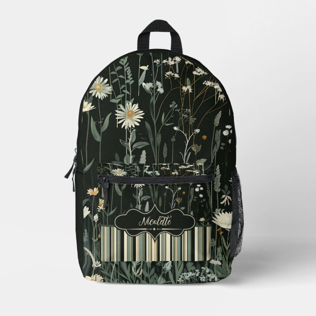 Sac À Dos Imprimé Nicolette Dark Daisy Floral Strié (Recto)