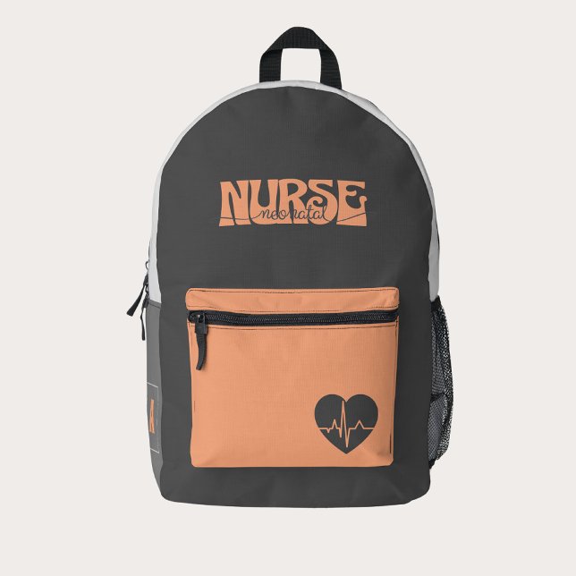 Sac À Dos Imprimé NICU infirmière néonatale Monogramme personnalisé (Créateur téléchargé)