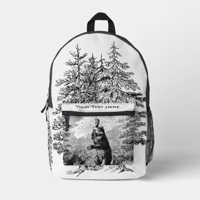 Sac À Dos Imprimé Nimrod - Ours et abeilles (Recto)