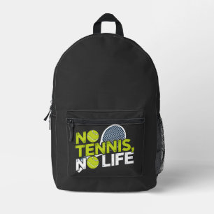 Sac À Dos Imprimé No Tennis, No Life – Design Sportif et Dynamique