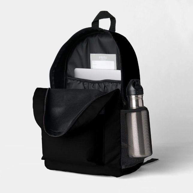 Sac À Dos Imprimé Noir (Coin arrière droit (ouvert))