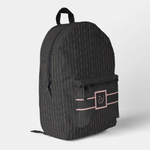 Sac À Dos Imprimé Noir avec des rayures roses