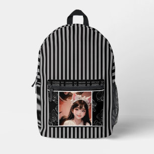 Sac À Dos Imprimé noir et blanc avec photo avec personnalisation