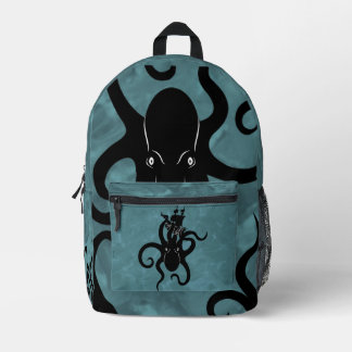 Sac À Dos Imprimé Noir et bleu Kraken de Deep