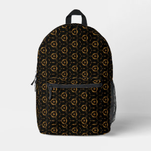 Sac À Dos Imprimé Noir Et Bronze Design Moderne