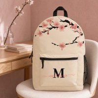 Nom au monogramme noir des cerisiers japonais en f