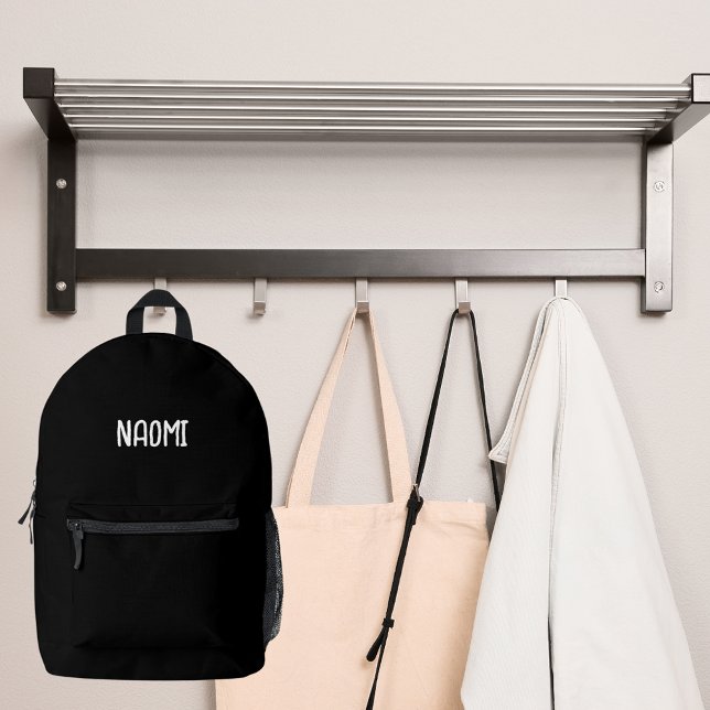 Sac À Dos Imprimé Nom blanc noir (Créateur téléchargé)