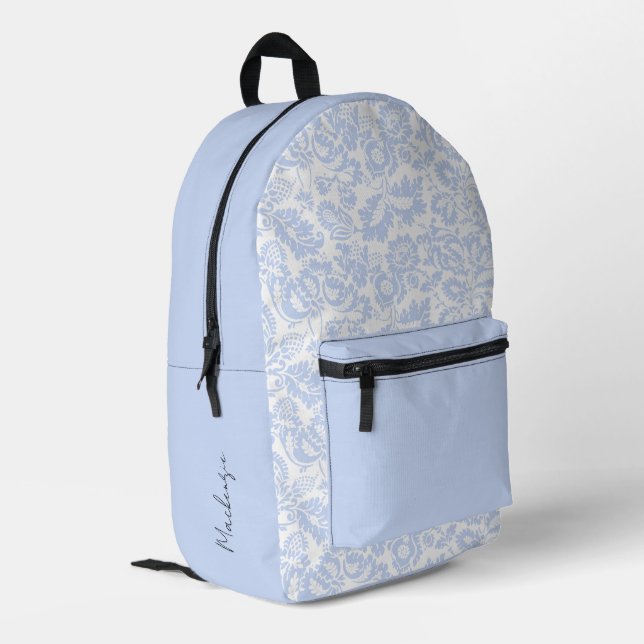 Sac À Dos Imprimé Nom botanique floral bleu élégant (Coin arrière gauche)