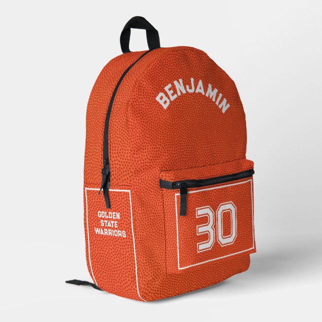 Sac À Dos Imprimé Nom de basketball texturé personnalisé  (Coin arrière gauche)