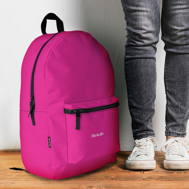 Sac À Dos Imprimé Nom de fille moderne rose néon stylé (Stylish Neon Pink Modern Girly Name Printed Backpack
)