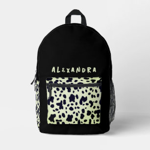 Sac À Dos Imprimé Nom de motif animal vert pastel noir chic vache