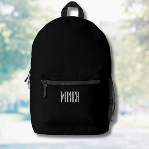 Sac À Dos Imprimé Nom décontracté noir et blanc