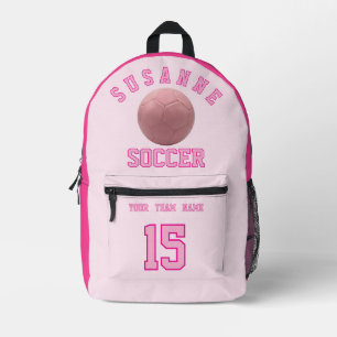 Sac À Dos Imprimé Nom d'équipe de FOOTBALL personnalisé Sports Rose