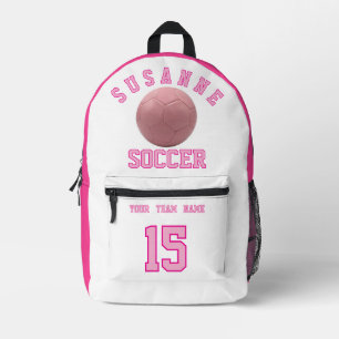 Sac À Dos Imprimé Nom d'équipe de FOOTBALL personnalisé Sports Rose 