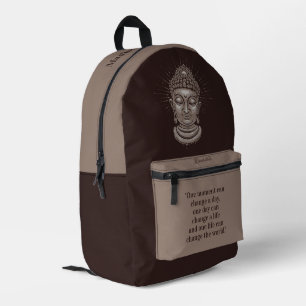 Sac À Dos Imprimé Nom et texte personnalisés Citation Bouddha