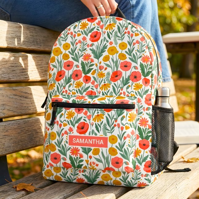 Sac À Dos Imprimé Nom floral personnalisé (Créateur téléchargé)