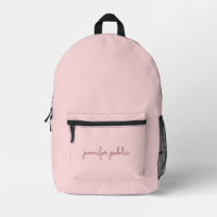 Nom manuscrit Blush Rose Solide Couleur Feminine