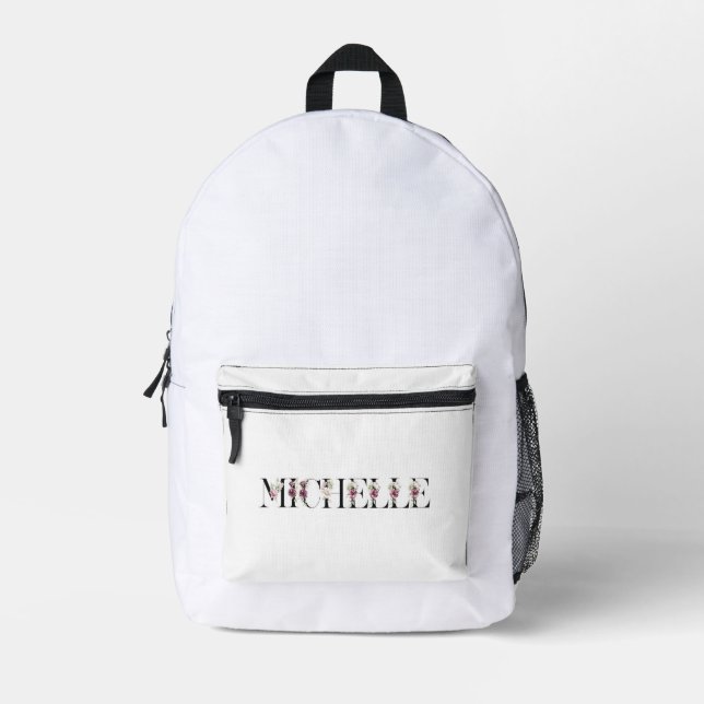 Sac À Dos Imprimé Nom Michelle. (Recto)