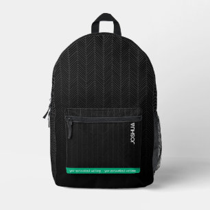 Sac À Dos Imprimé Nom moderne noir personnalisé
