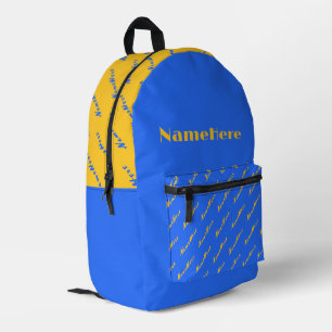 Sac À Dos Imprimé Nom Personnalisation Bright Soleil Jaune Royal Ble
