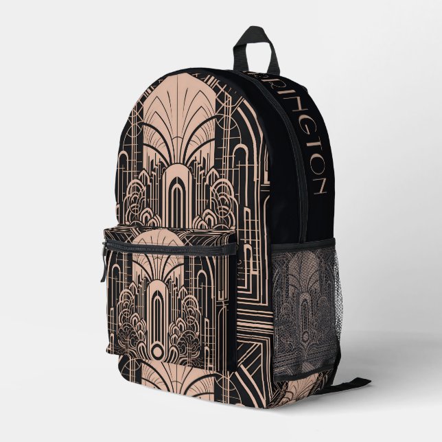 Sac À Dos Imprimé Nom personnalisé Art Déco (Coin arrière droit)