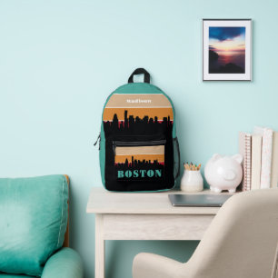 Sac À Dos Imprimé Nom personnalisé Boston Massachusetts