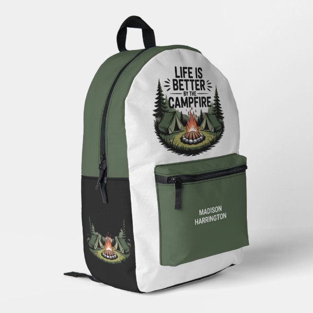 Sac À Dos Imprimé Nom personnalisé Camping (Coin arrière gauche)