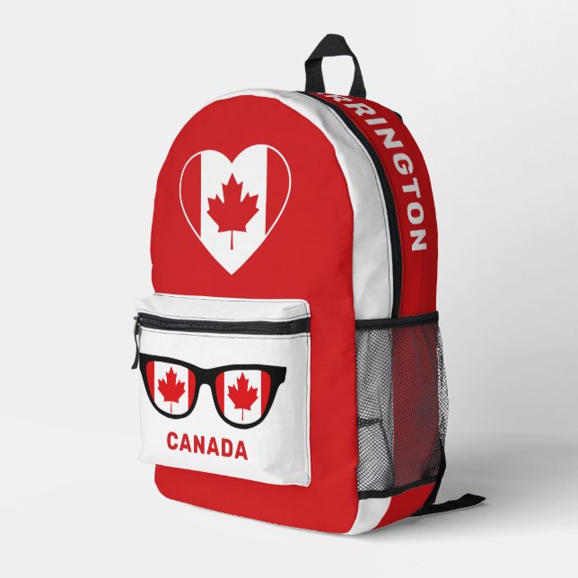 Sac À Dos Imprimé Nom personnalisé Canada Love (Coin arrière droit)