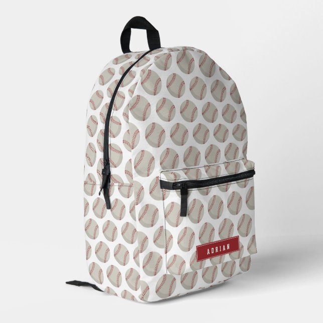 Sac À Dos Imprimé Nom personnalisé de l'école de base-ball (Coin arrière gauche)